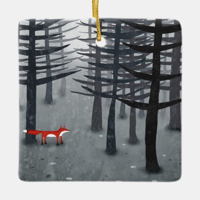 Adorno De Cerámica La zorra y la selva (Anverso)