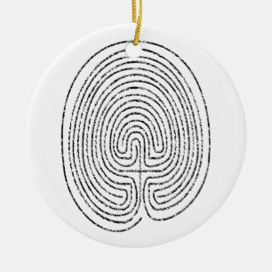Adorno De Cerámica Laberinto de Thumbprint