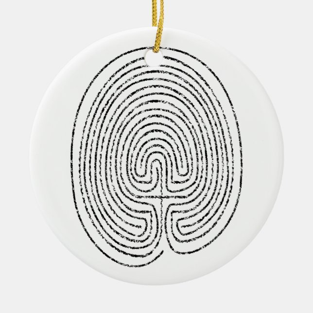 Adorno De Cerámica Laberinto de Thumbprint (Frente)