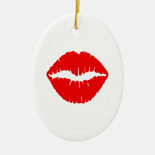 Adorno De Cerámica Labial rojo