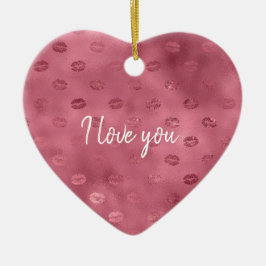 Adorno De Cerámica Labios glitzy rosados