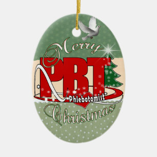 ADORNO DE CERÁMICA LABORATORIO DEL NAVIDAD PHLEBOTOMIST DE PBT