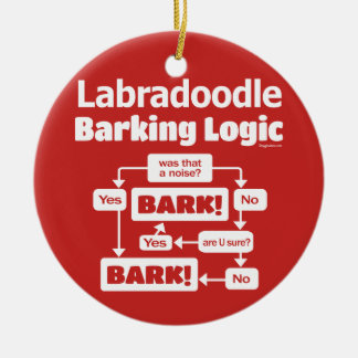 Adorno De Cerámica Labradoodle Barking Logic