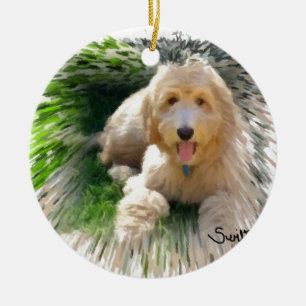 Adorno De Cerámica Labradoodle Goldendoodle