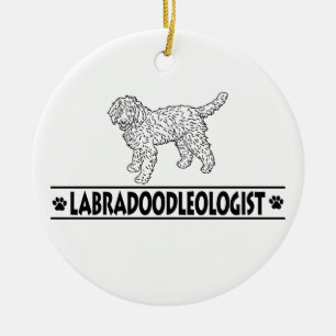 Adorno De Cerámica Labradoodle humorístico