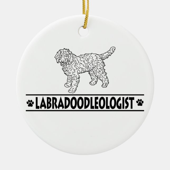 Adorno De Cerámica Labradoodle humorístico (Frente)