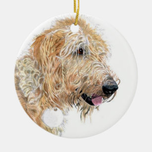 Adorno De Cerámica Labradoodle poner crema