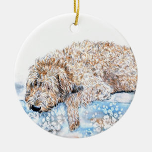 Adorno De Cerámica Labradoodle poner crema
