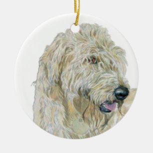Adorno De Cerámica Labradoodle poner crema