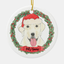 Adorno De Cerámica Labrador blanco personalizado