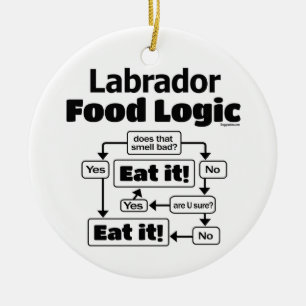 Adorno De Cerámica Labrador Lógica Alimentaria