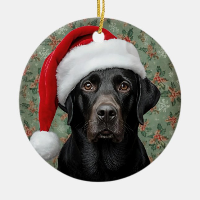 Adorno De Cerámica labrador negro (Frente)