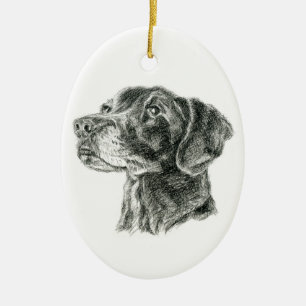 Adorno De Cerámica Labrador negro
