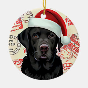 Adorno De Cerámica labrador negro