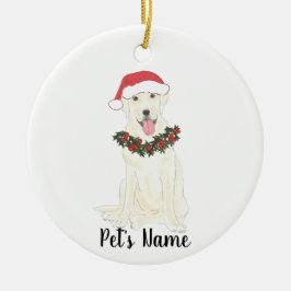 Adorno De Cerámica Labrador personalizado (blanco)