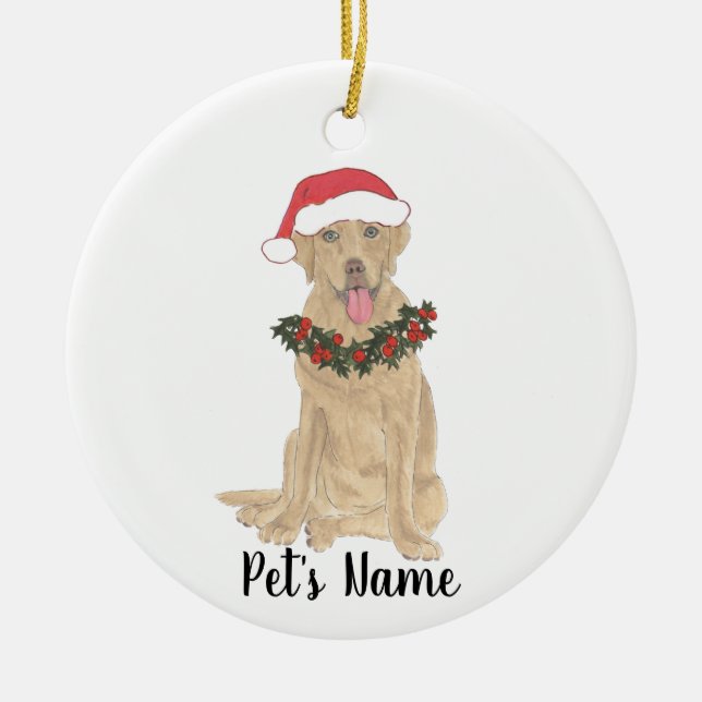 Adorno De Cerámica Labrador personalizado (Dudley) (Frente)
