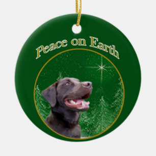 Adorno De Cerámica Labrador Recuperador (choc) Paz