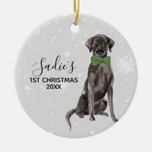 Adorno De Cerámica Labrador recuperó Navidades negros de vacaciones 