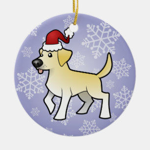 Adorno De Cerámica Labrador retriever del navidad