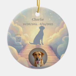 Adorno De Cerámica Labrador Retriever Memorial Ornament Rainbow