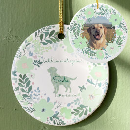 Adorno De Cerámica Labrador Retriever Mint Green - Custom Memorial 