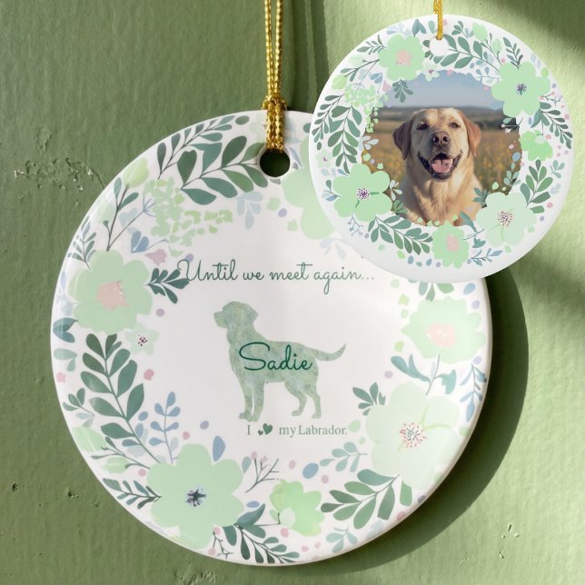 Adorno De Cerámica Labrador Retriever Mint Green - Custom Memorial  (Subido por el creador)