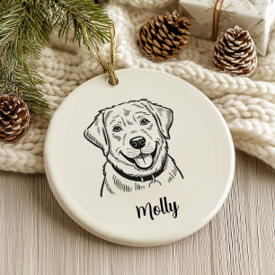 Adorno De Cerámica Labrador Retriever personalizado para Navidad