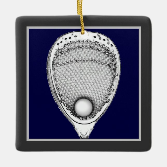 Adorno De Cerámica Lacrosse Goalie Keepsake (Anverso)