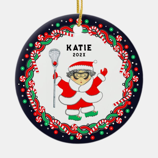 Adorno De Cerámica Lacrosse Holiday Gift Ceramic Ornament (Frente)