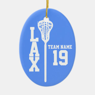 Adorno De Cerámica Lacrosse Jersey con Photo Blue