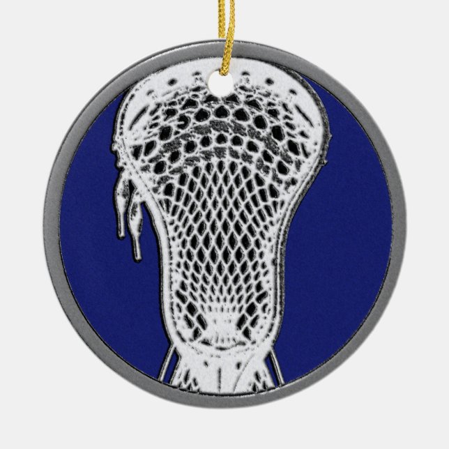 Adorno De Cerámica Lacrosse Keepsake personalizado (Frente)
