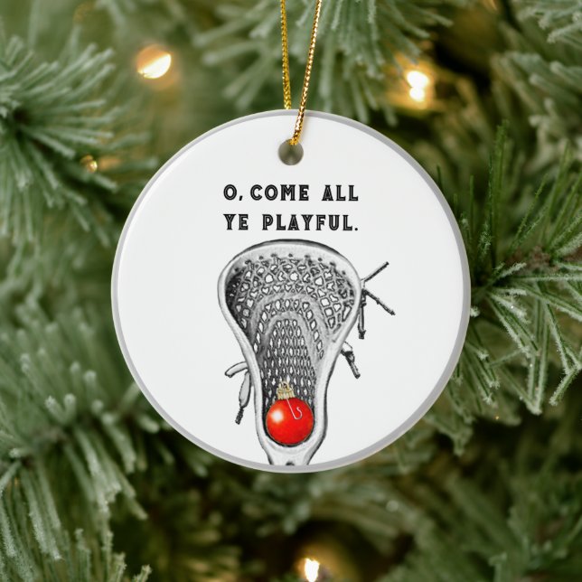 Adorno De Cerámica Lacrosse Keepsake personalizado (Árbol)