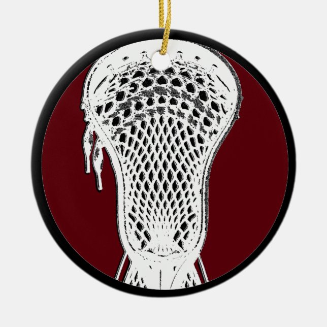 Adorno De Cerámica Lacrosse Keepsake personalizado (Frente)