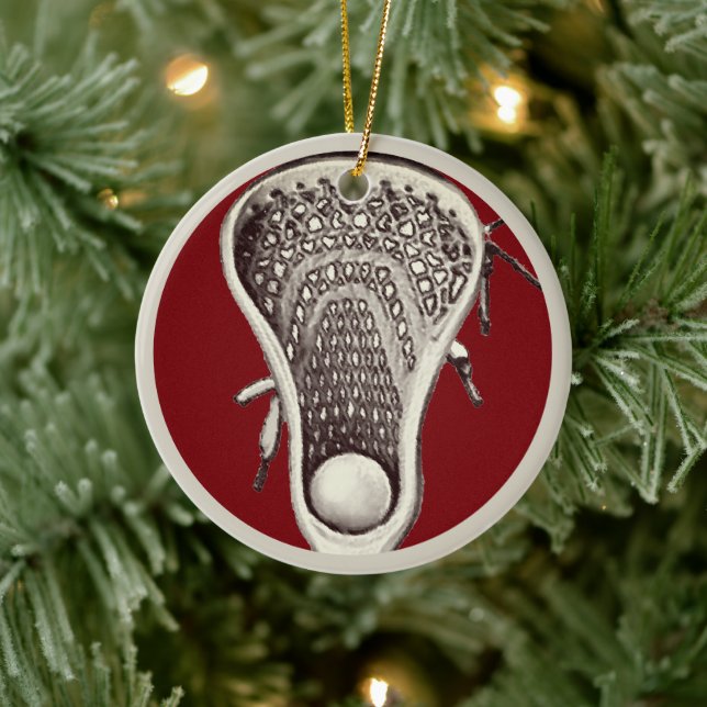 Adorno De Cerámica Lacrosse Player 2025 personalizado (Árbol)