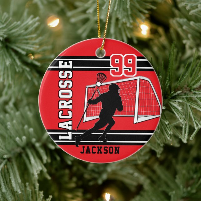 Adorno De Cerámica Lacrosse 🥍 Sport - Rojo (Árbol)