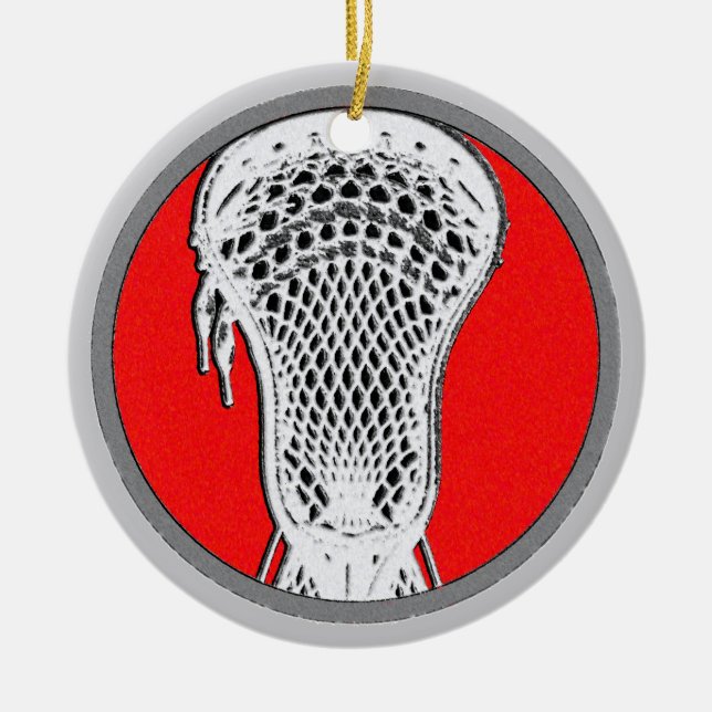 Adorno De Cerámica Lacrosse Team Red Personalizada (Frente)