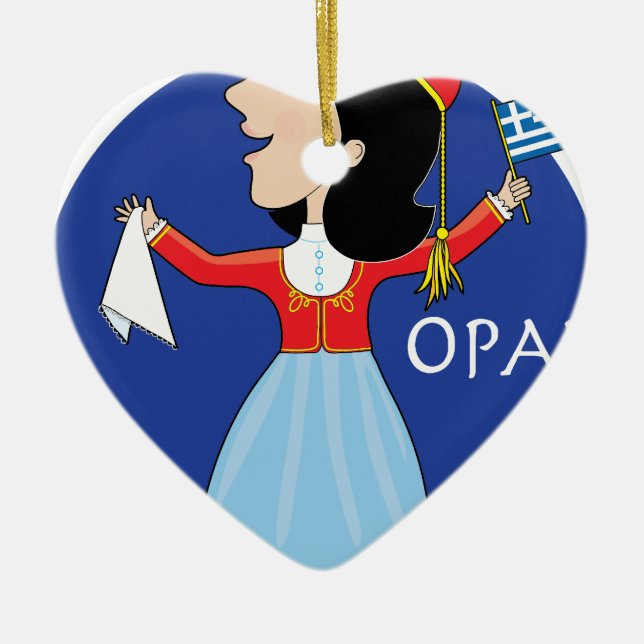 Adorno De Cerámica Lady griega bailando (Frente)