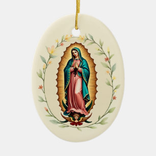 Adorno De Cerámica Lady Guadalupe Festín Virgen de Guadalupe