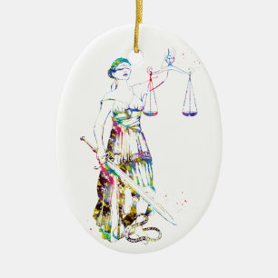 Adorno De Cerámica Lady Justice