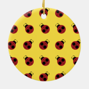 Adorno De Cerámica Ladybug 60s retro fresco amarillo