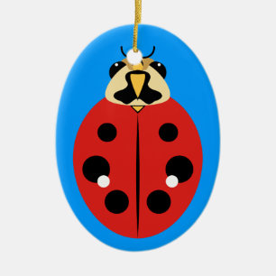 Adorno De Cerámica Ladybug Beetle Red