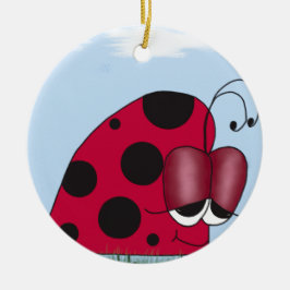 Adorno De Cerámica Ladybug gracioso y eufórico