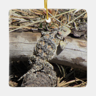 Adorno De Cerámica Lagarto de cuernos