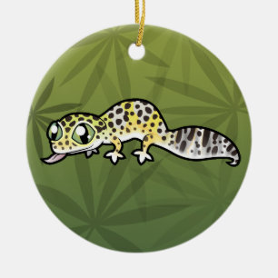 Adorno De Cerámica Lagarto Leopardo de Dibujos Animados