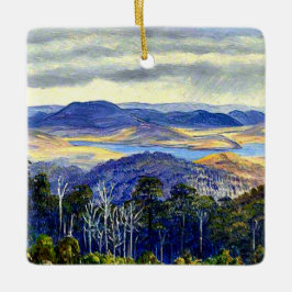 Adorno De Cerámica Lago Biwa, Japón, pintura artística fina,