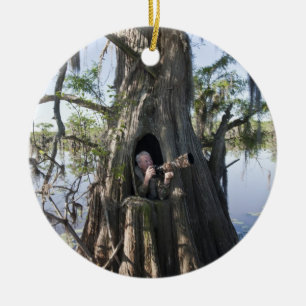 Adorno De Cerámica Lago Caddo, escondite de caza