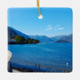 Adorno De Cerámica Lago de Como Italia Paisaje Montañas