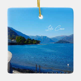 Adorno De Cerámica Lago de Como Italia Paisaje Montañas
