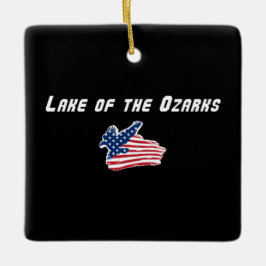 Adorno De Cerámica Lago de los Ozarks Missouri Águila Patriótica