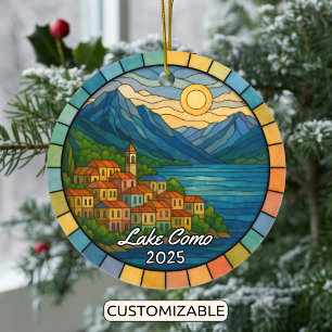 Adorno De Cerámica Lago de vidrio templado personalizado de Como, Ita